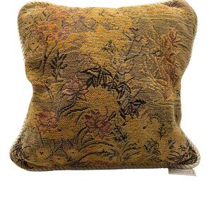 Vintage Waterford Newgate Floral Tapestry Corduroy Throw Pillow 14"Cotton Bl MCM